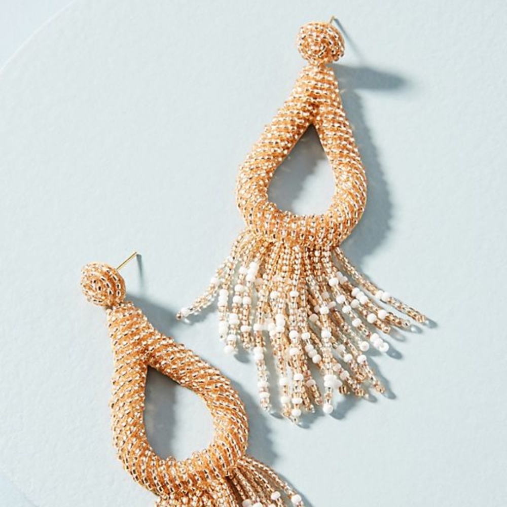 Anthropologie: Jasmine Fringe Drop Earrings